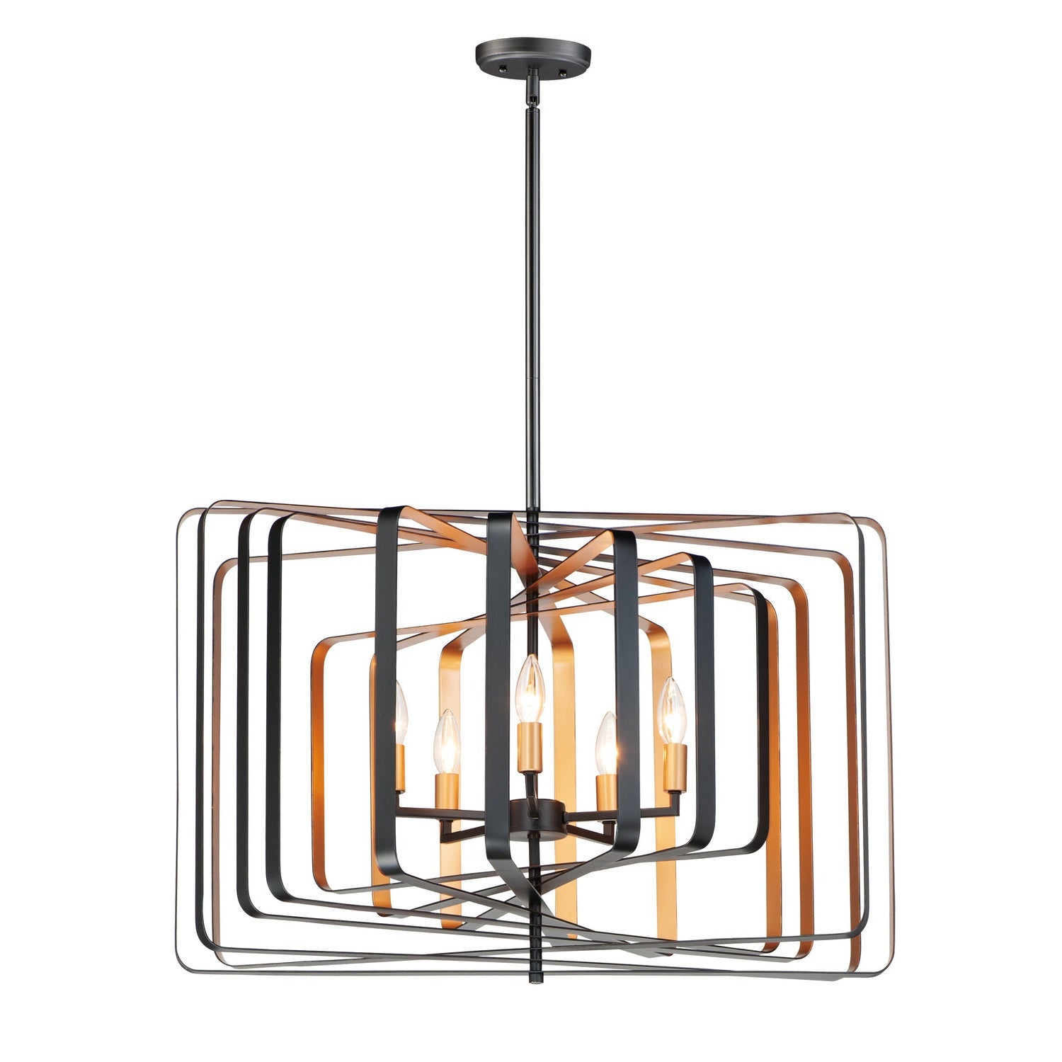 Maxim - 28677BKGLD - Five Light Pendant - Radial - Black / Gold