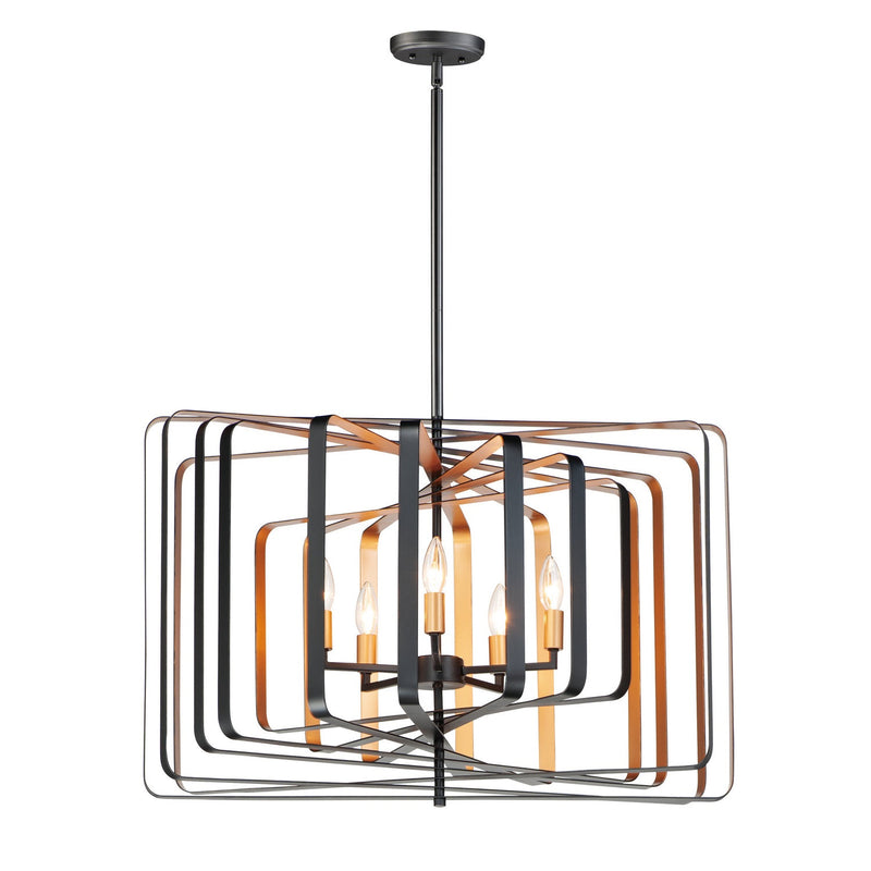 Maxim - 28677BKGLD - Five Light Pendant - Radial - Black / Gold