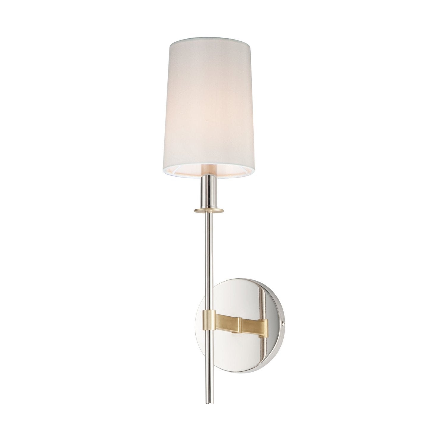 Maxim - 32391OFSBRPN - One Light Wall Sconce - Uptown - Satin Brass / Polished Nickel