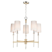 Maxim - 32395OFSBRPN - Five Light Chandelier - Uptown - Satin Brass / Polished Nickel