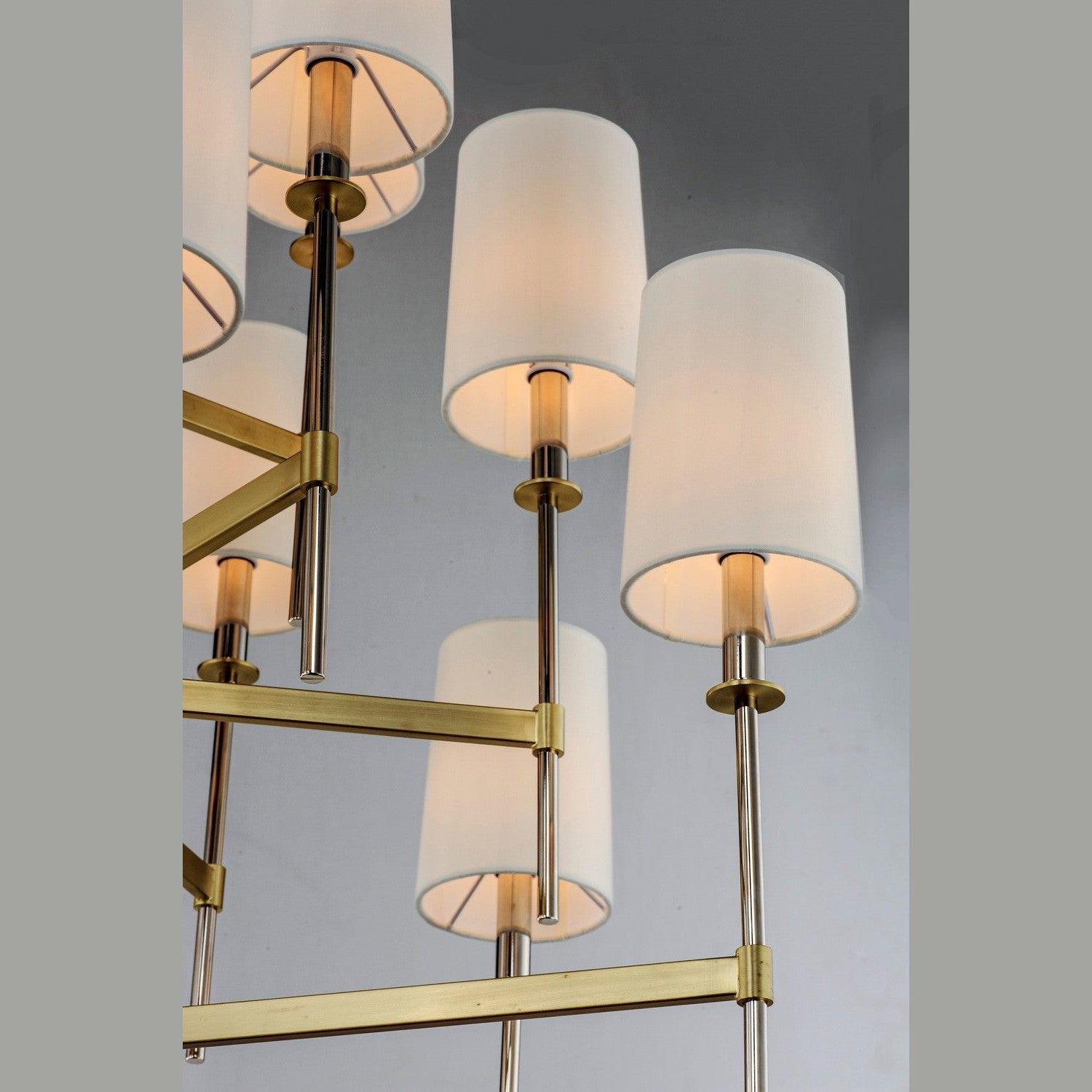 Maxim - 32399OFSBRPN - 15 Light Chandelier - Uptown - Satin Brass / Polished Nickel
