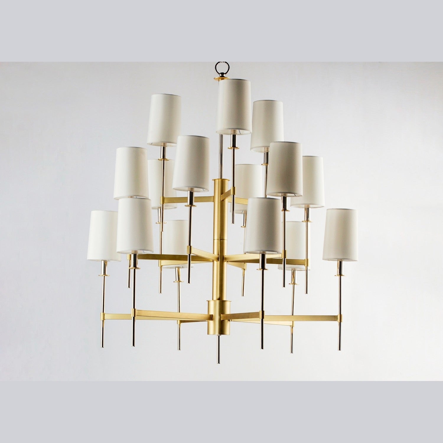 Maxim - 32399OFSBRPN - 15 Light Chandelier - Uptown - Satin Brass / Polished Nickel
