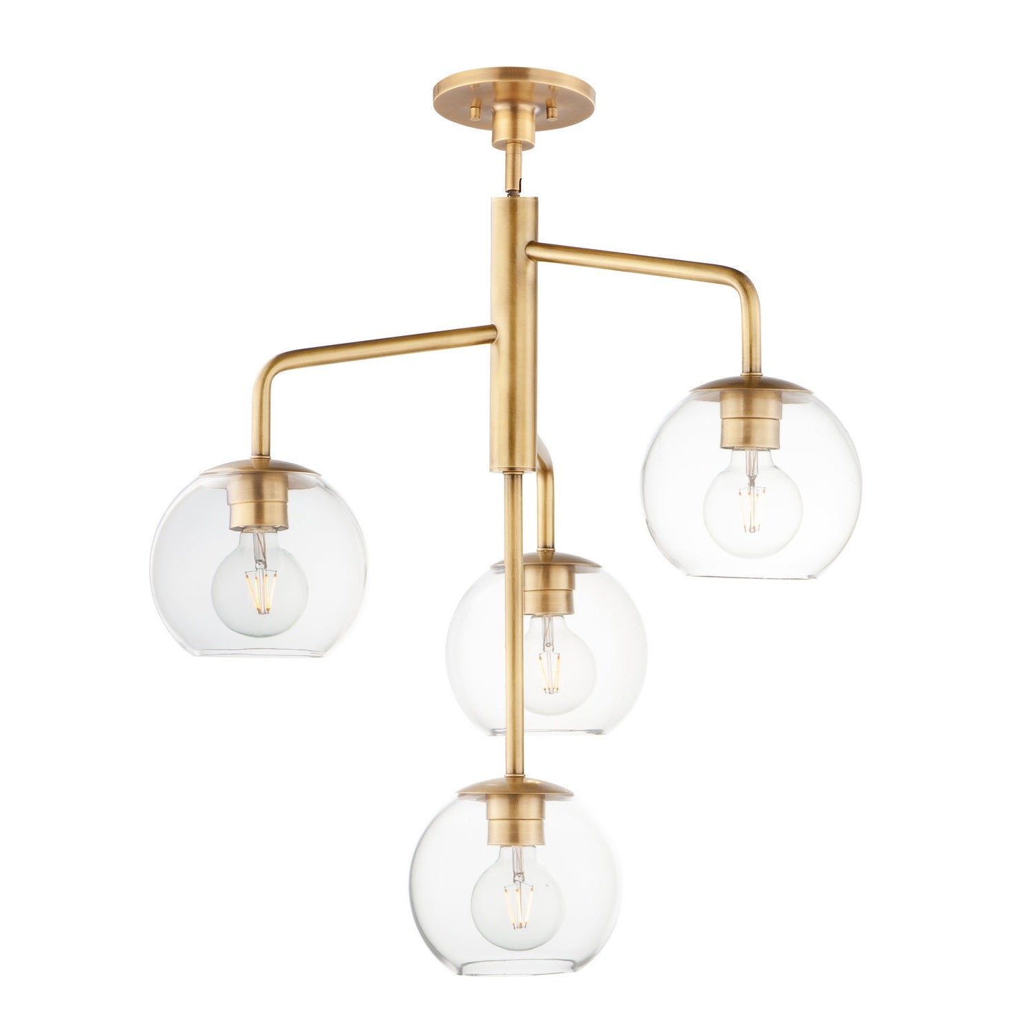 Maxim - 38414CLNAB - Four Light Pendant - Branch - Natural Aged Brass
