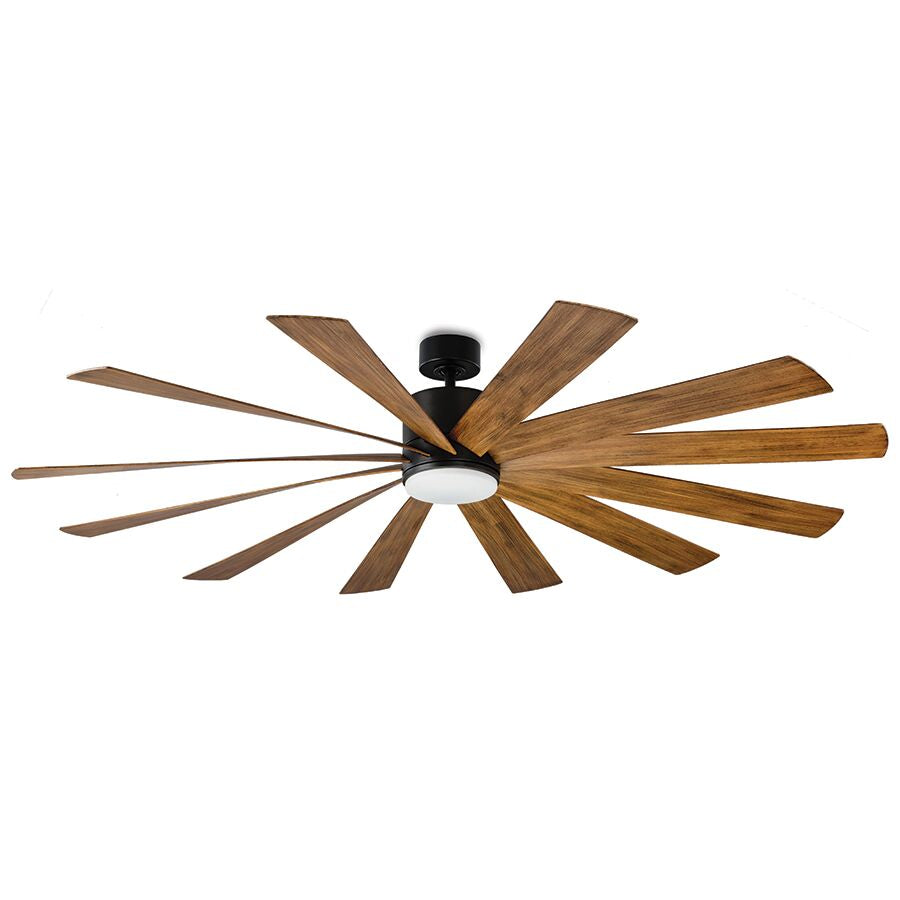 Modern Forms Fans - FR-W1815-80L27MBDK - 80"Ceiling Fan - Windflower - Matte Black/Distressed Koa