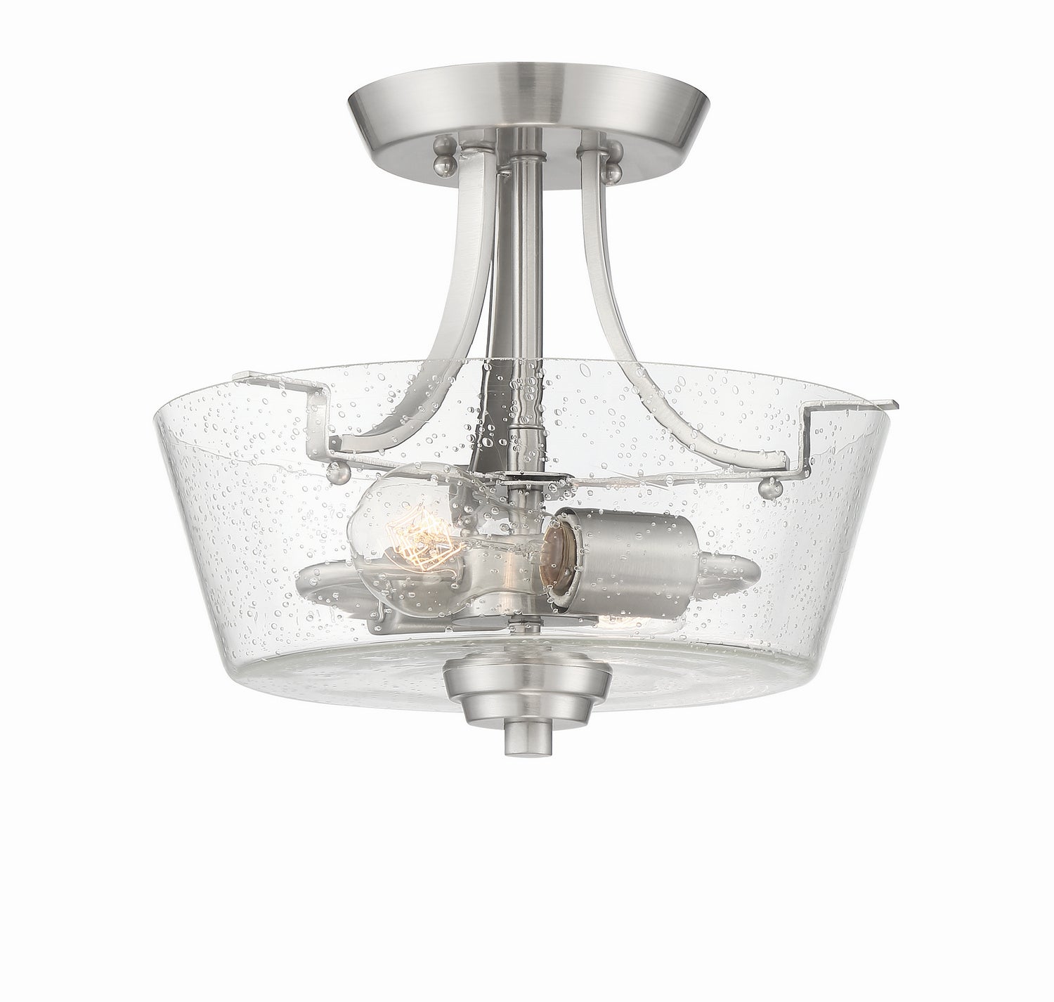 Craftmade - 41952-BNK-CS - Two Light Semi Flush Mount Convertible - Grace - Brushed Polished Nickel