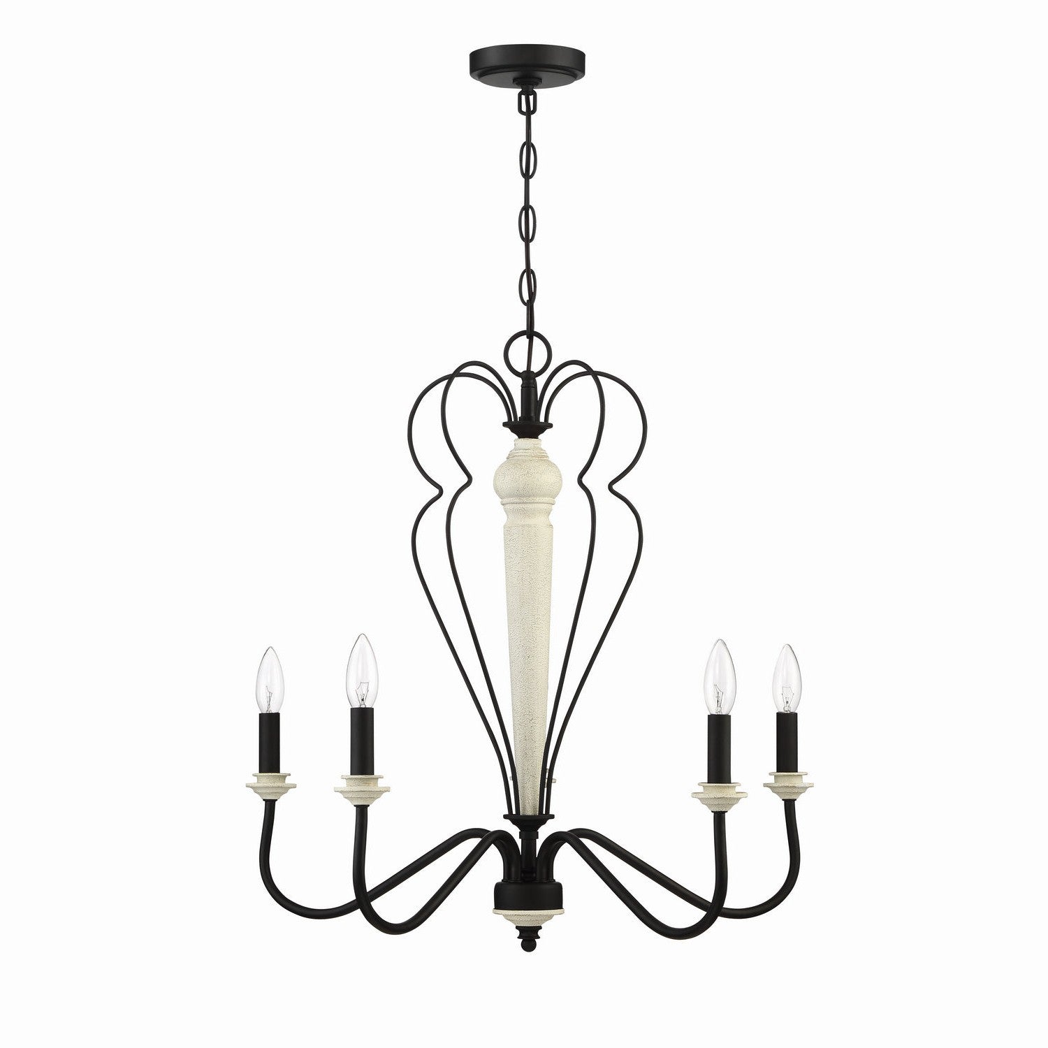 Craftmade - 52525-CWESP - Five Light Chandelier - Anna - Cottage White/Espresso