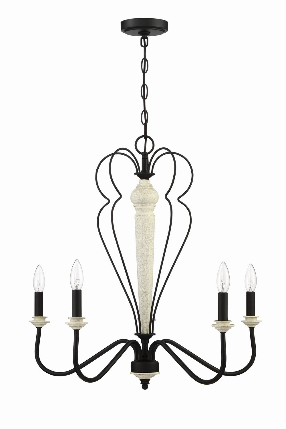Craftmade - 52525-CWESP - Five Light Chandelier - Anna - Cottage White/Espresso