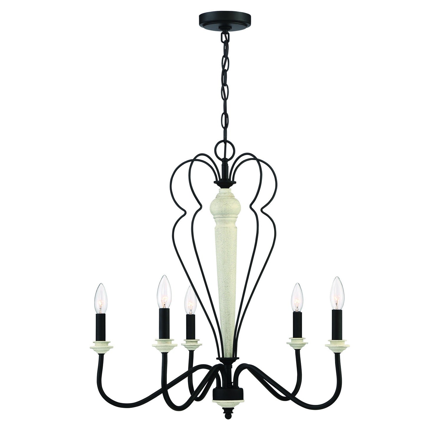 Craftmade - 52525-CWESP - Five Light Chandelier - Anna - Cottage White/Espresso