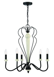 Craftmade - 52525-CWESP - Five Light Chandelier - Anna - Cottage White/Espresso
