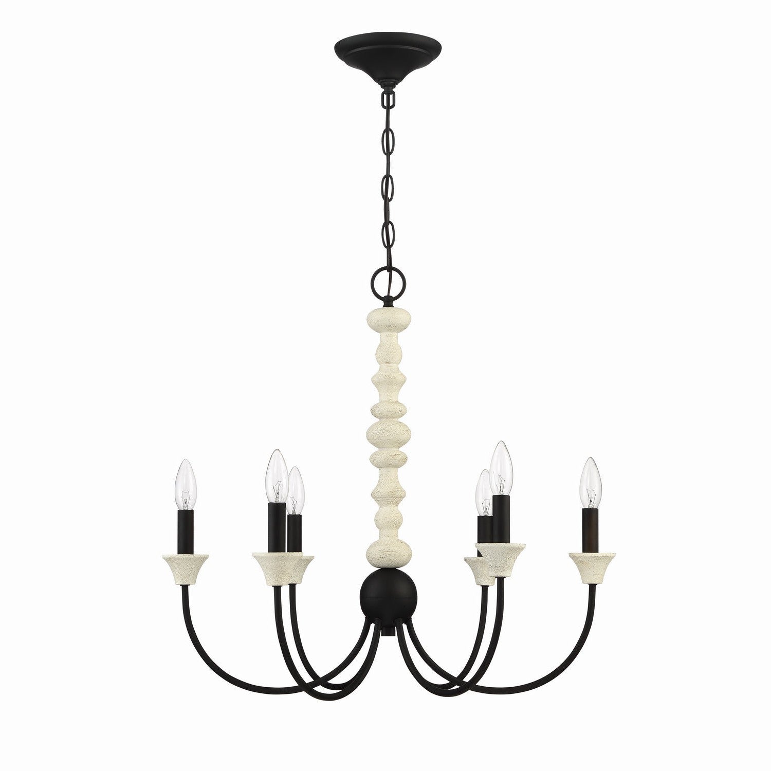 Craftmade - 52626-CWESP - Six Light Chandelier - Meadow Place - Cottage White/Espresso