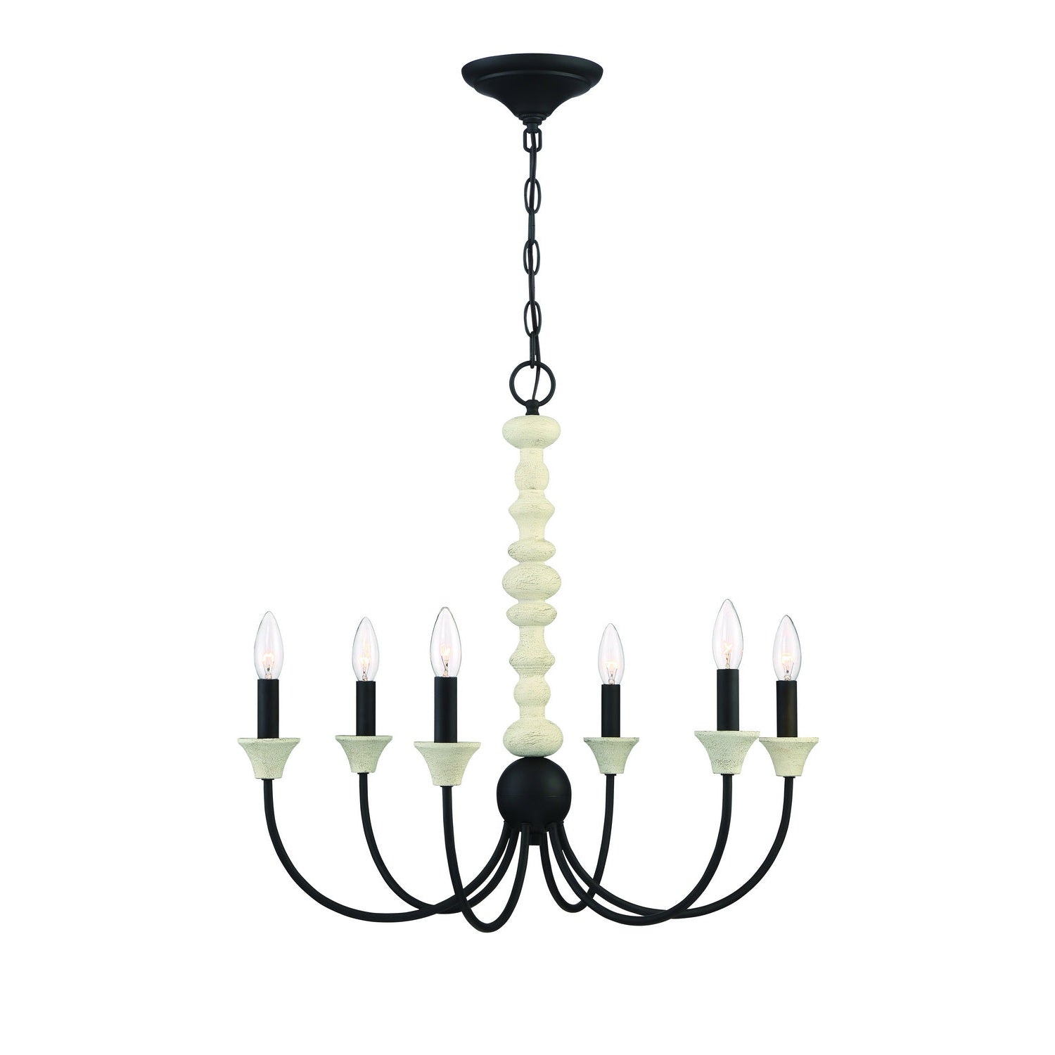 Craftmade - 52626-CWESP - Six Light Chandelier - Meadow Place - Cottage White/Espresso