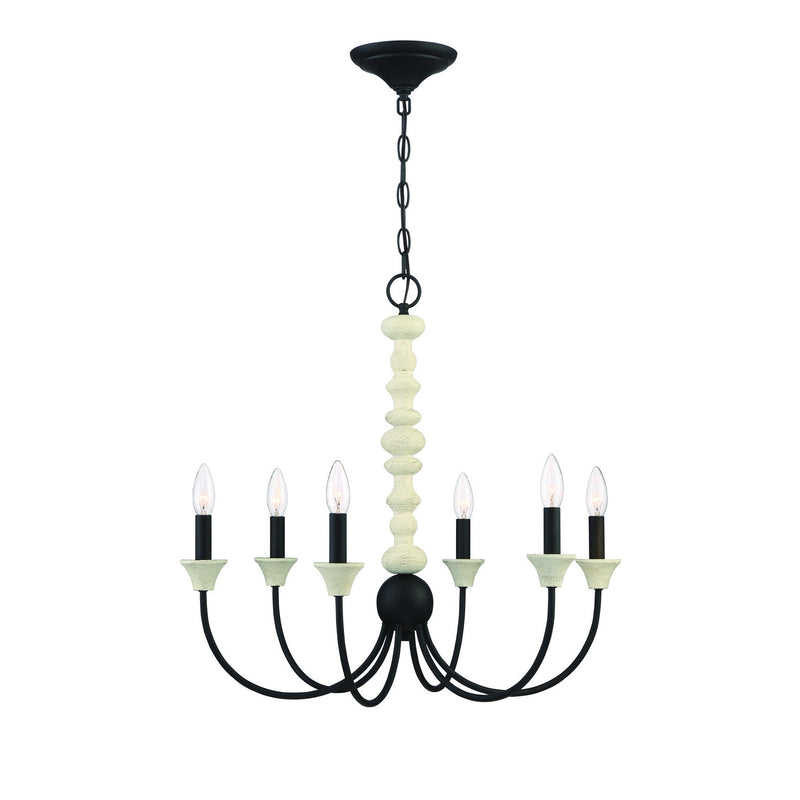 Craftmade - 52626-CWESP - Six Light Chandelier - Meadow Place - Cottage White/Espresso