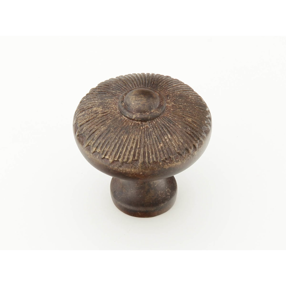 Schaub and Company - 974-HLB - Symphony - Sunburst 1-1/2" Designer Solid Brass Hand Crafted Round Cabinet / Drawer Knob in Highlighted Bronze