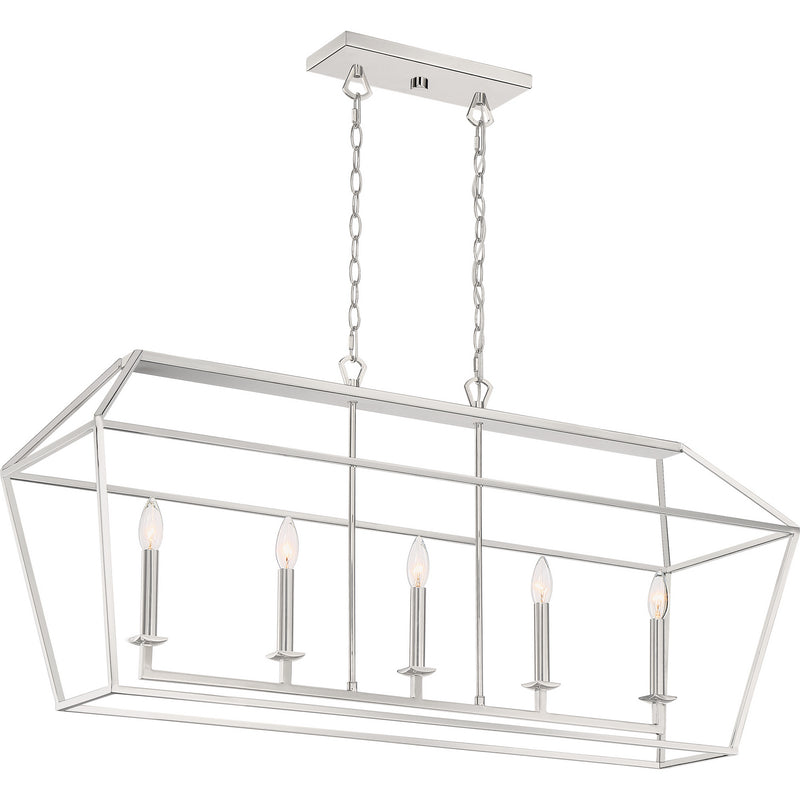 Quoizel - AVY542PK - Five Light Island Chandelier - Aviary - Polished Nickel