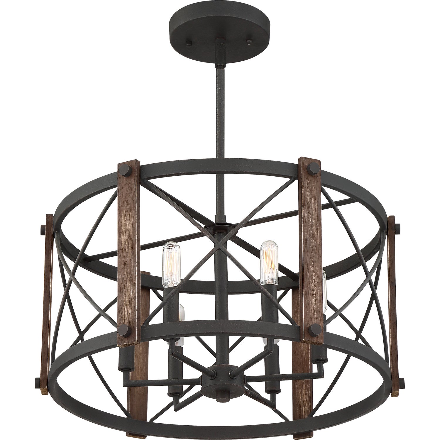 Quoizel - BRO1720MK - Six Light Semi-Flush Mount - Baron - Marcado Black