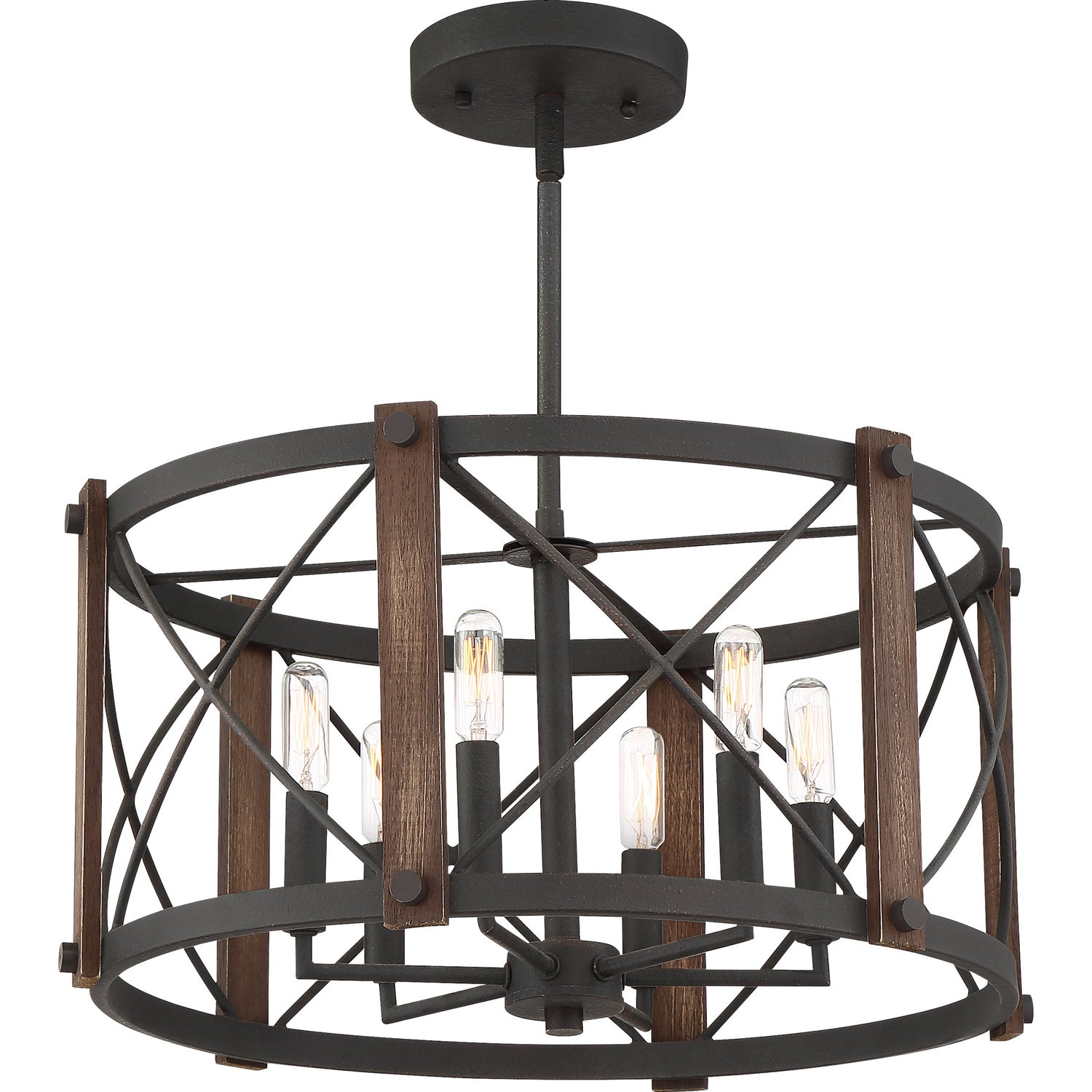 Quoizel - BRO1720MK - Six Light Semi-Flush Mount - Baron - Marcado Black