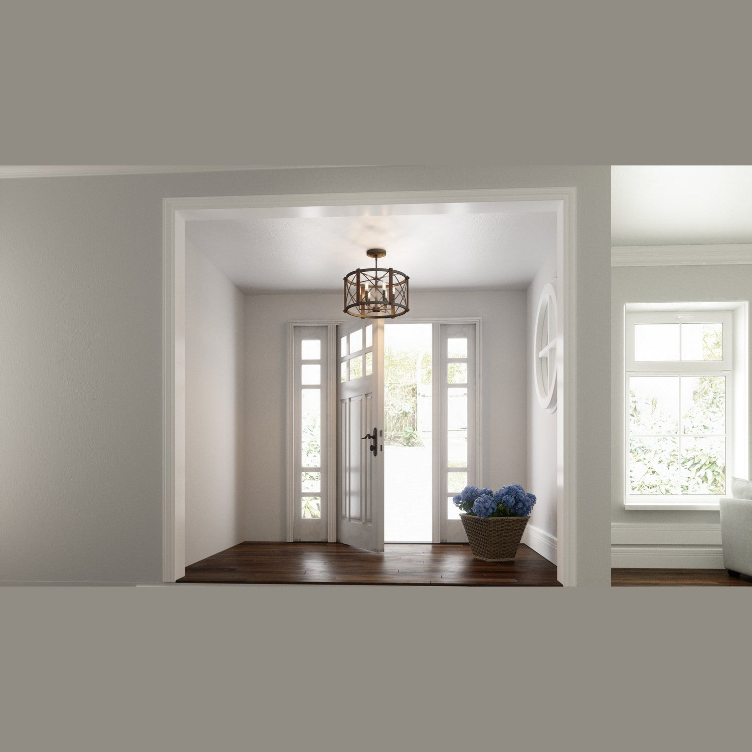 Quoizel - BRO1720MK - Six Light Semi-Flush Mount - Baron - Marcado Black