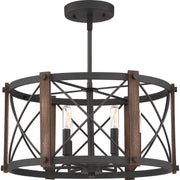 Quoizel - BRO1720MK - Six Light Semi-Flush Mount - Baron - Marcado Black