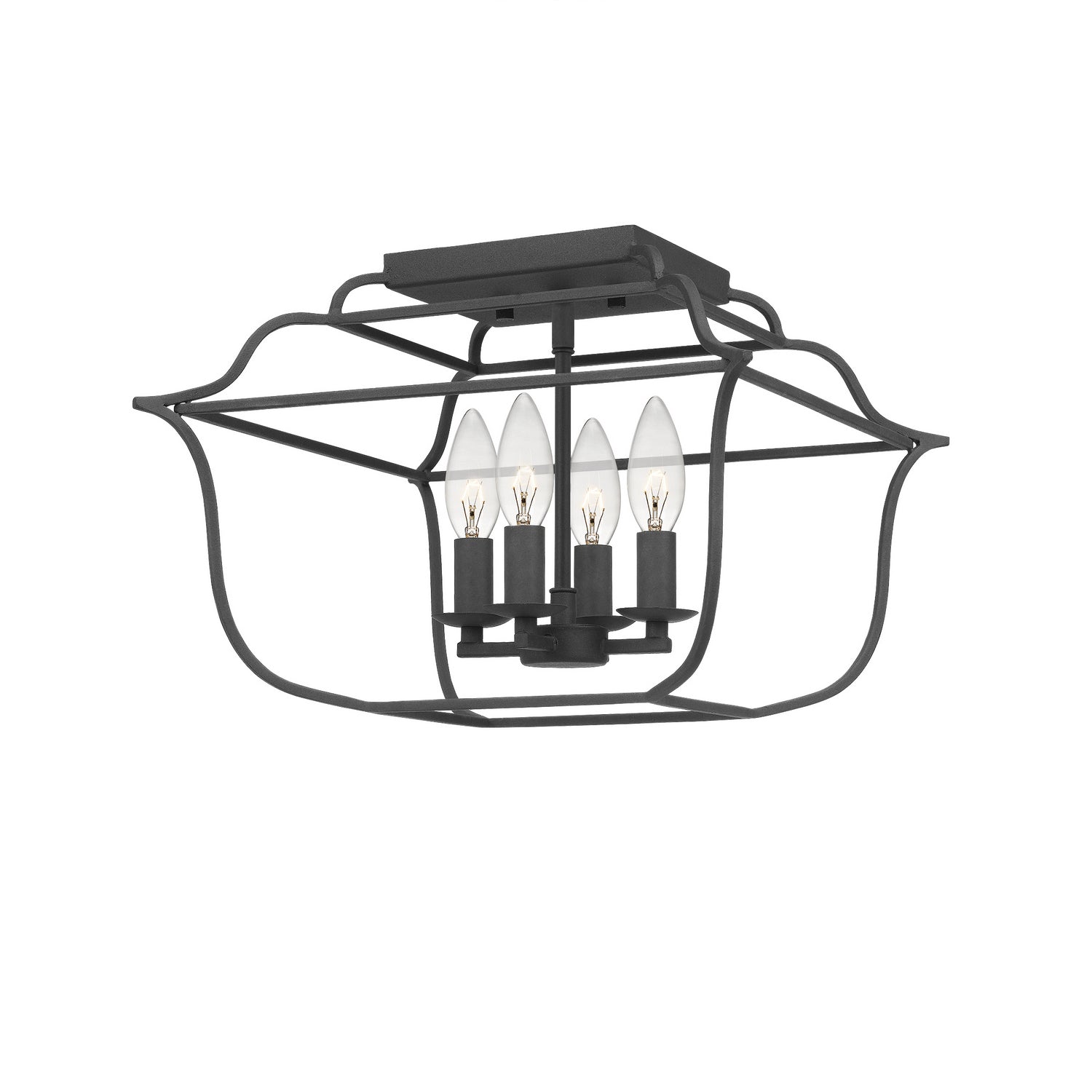 Quoizel - GLY1714BA - Four Light Semi-Flush Mount - Gallery - Royal Ebony