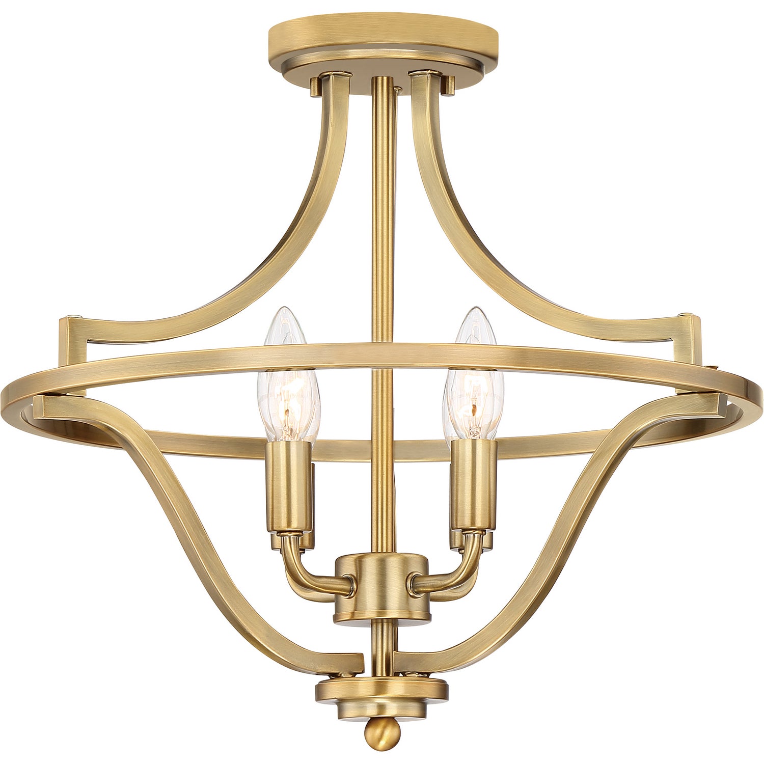 Quoizel - QF5119WS - Four Light Semi-Flush Mount - Harvel - Weathered Brass
