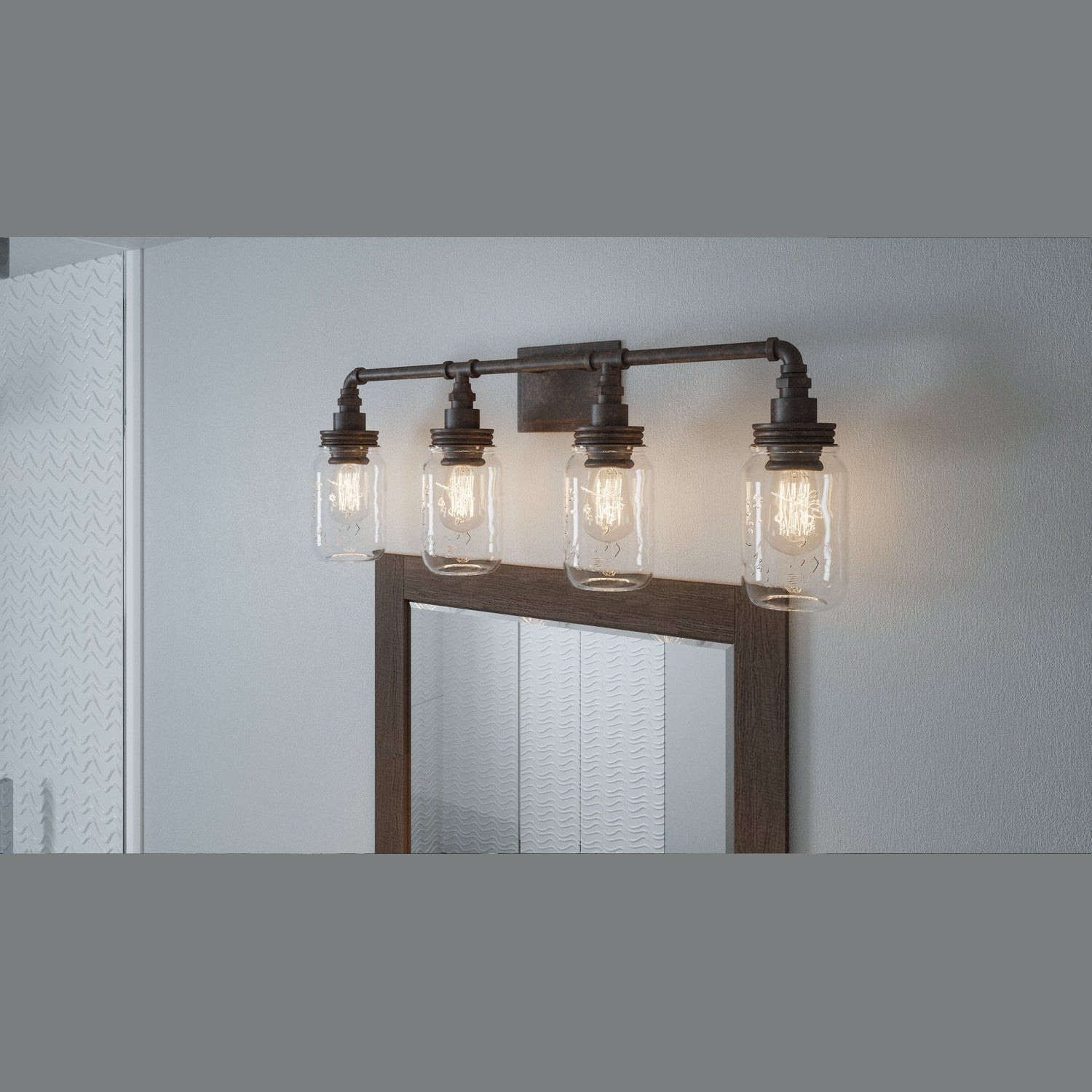 Quoizel - SQR8604RK - Four Light Bath Fixture - Squire - Rustic Black
