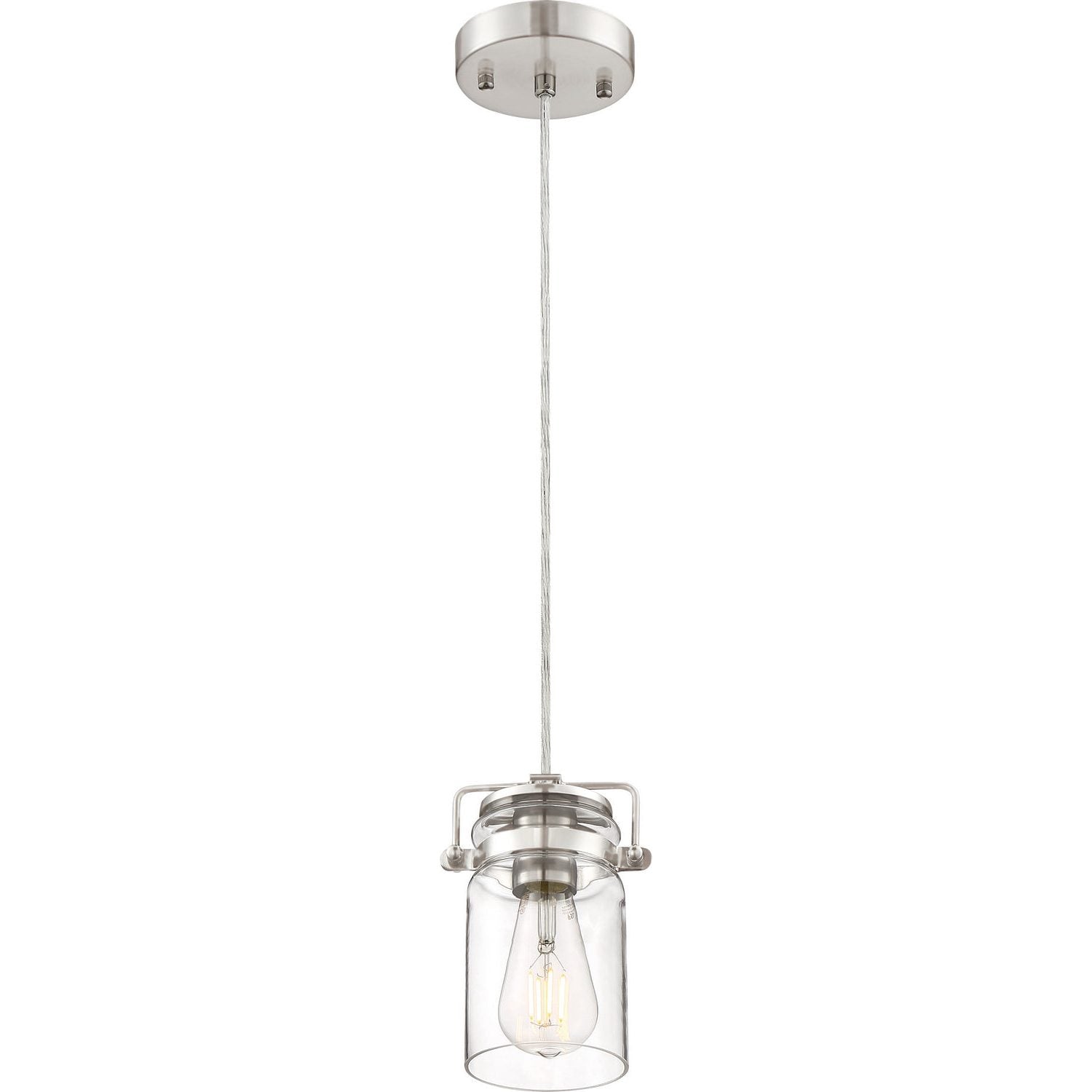 Nuvo Lighting - 60-6736 - One Light Mini Pendant - Antebellum - Brushed Nickel / Clear Glass