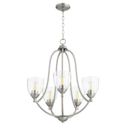 Quorum - 6069-5-265 - Five Light Chandelier - Barkley - Satin Nickel w/ Clear/Seeded