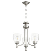 Quorum - 6122-3-265 - Three Light Chandelier - Rossington - Satin Nickel w/ Clear/Seeded