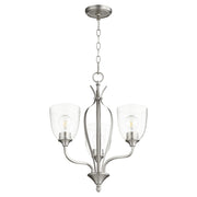 Quorum - 6127-3-265 - Three Light Chandelier - Jardin - Satin Nickel w/ Clear/Seeded