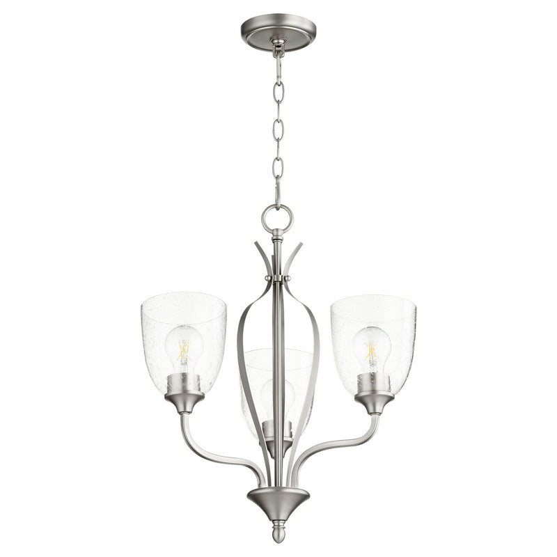 Quorum - 6127-3-265 - Three Light Chandelier - Jardin - Satin Nickel w/ Clear/Seeded