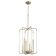 Quorum - 8114-6-80 - Six Light Entry Pendant - Optic - Aged Brass