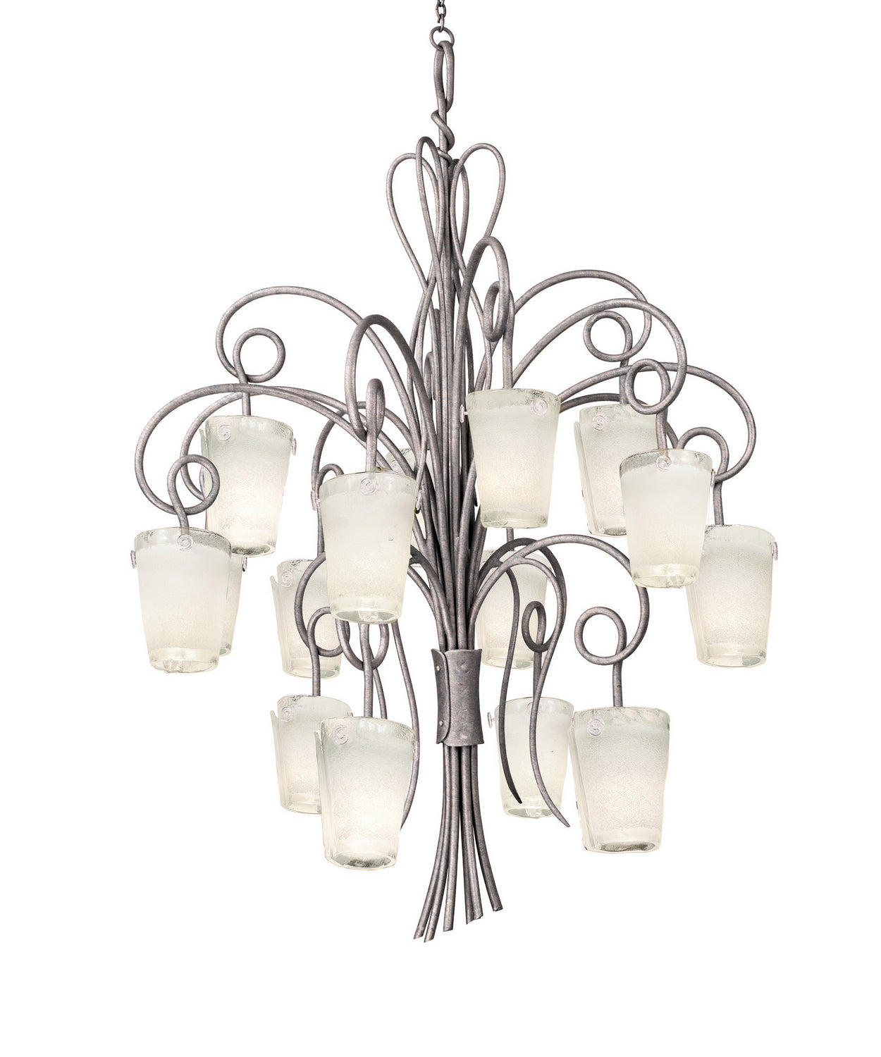 Kalco - 4299PS/FROST - 16 Light Foyer Pendant - Tribecca - Pearl Silver