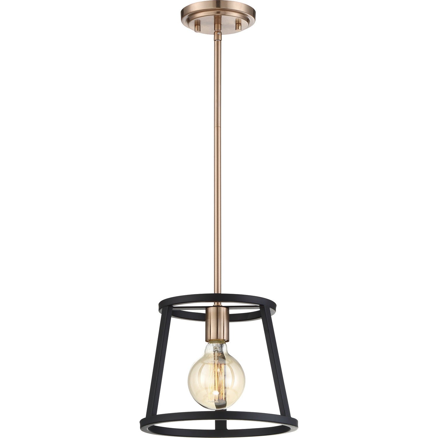 Nuvo Lighting - 60-6641 - One Light Mini Pendant - Chassis - Copper Brushed Brass / Matte Black
