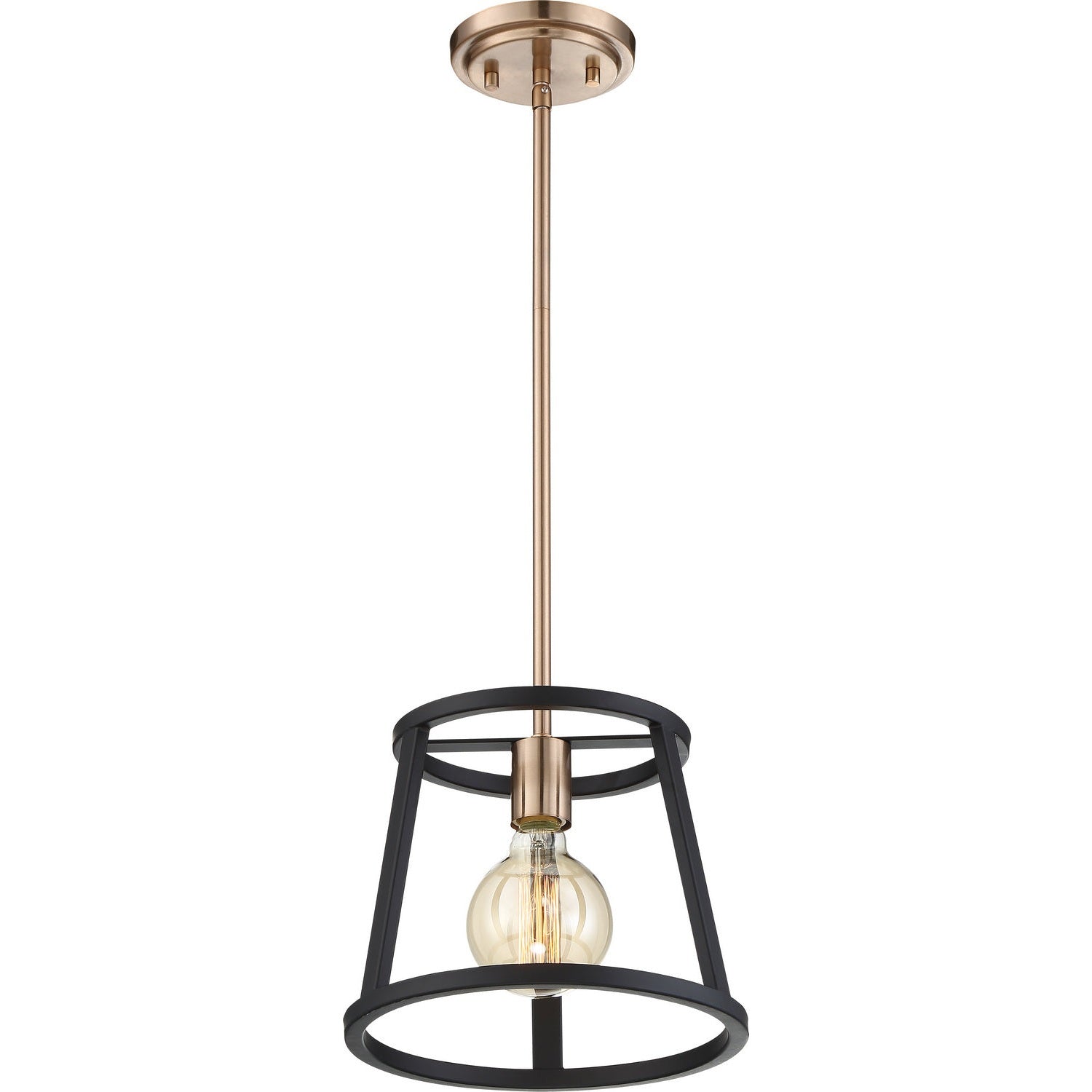 Nuvo Lighting - 60-6641 - One Light Mini Pendant - Chassis - Copper Brushed Brass / Matte Black