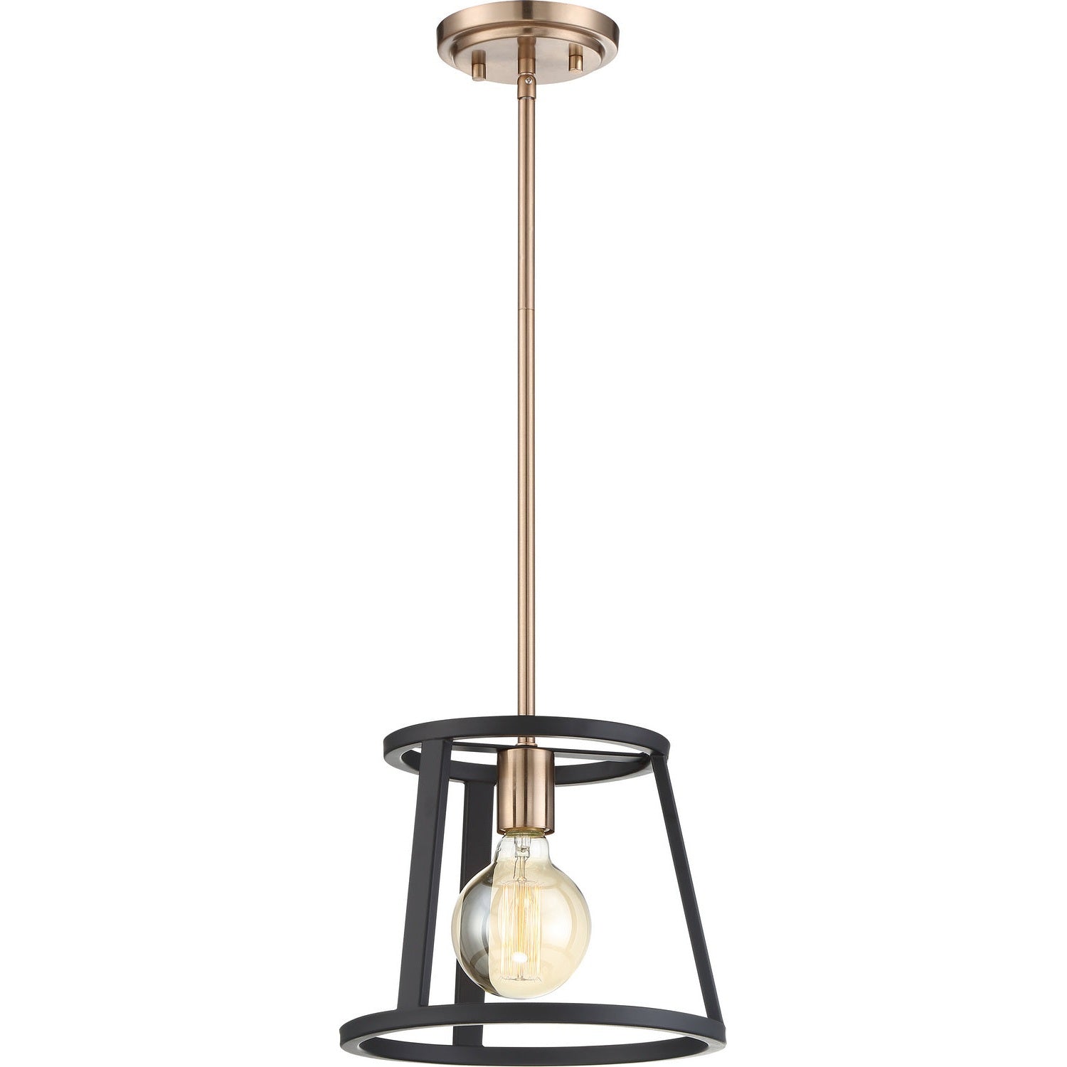 Nuvo Lighting - 60-6641 - One Light Mini Pendant - Chassis - Copper Brushed Brass / Matte Black
