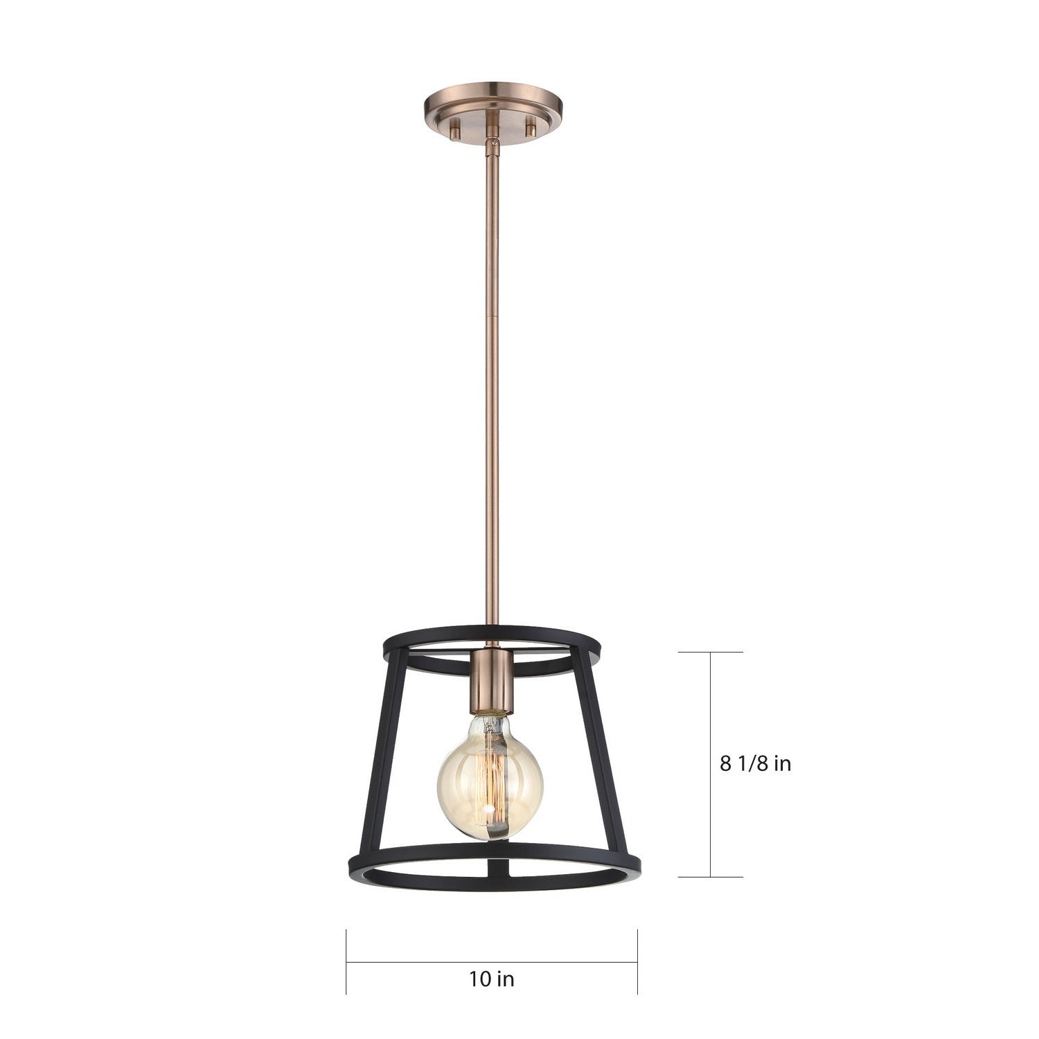 Nuvo Lighting - 60-6641 - One Light Mini Pendant - Chassis - Copper Brushed Brass / Matte Black