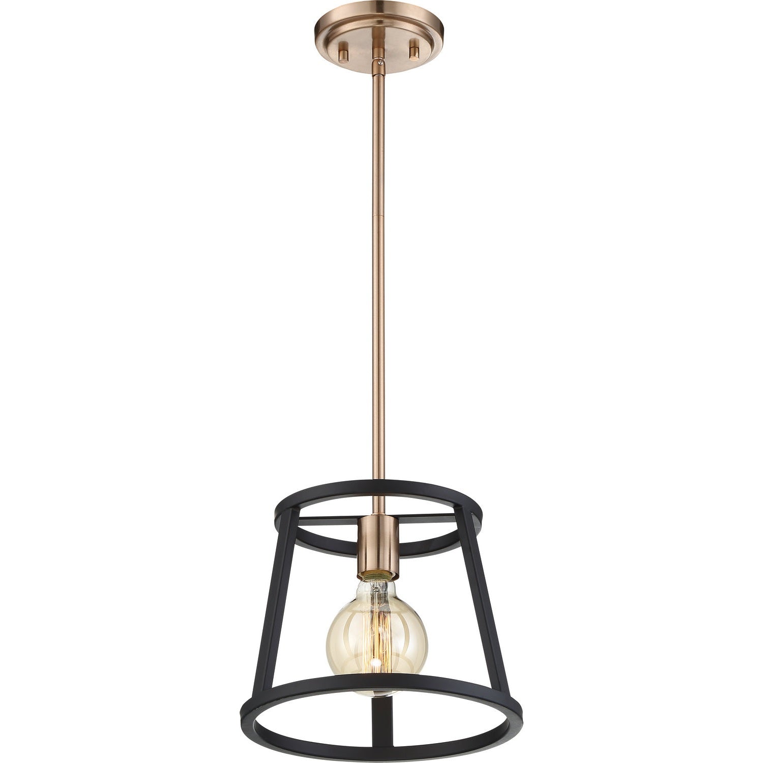 Nuvo Lighting - 60-6641 - One Light Mini Pendant - Chassis - Copper Brushed Brass / Matte Black