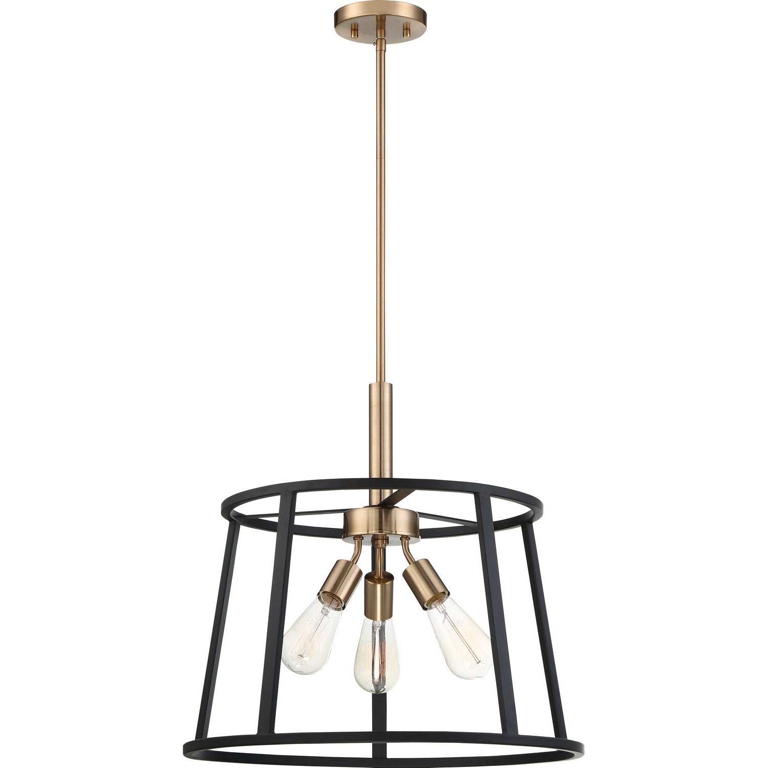 Nuvo Lighting - 60-6642 - Three Light Pendant - Chassis - Copper Brushed Brass / Matte Black