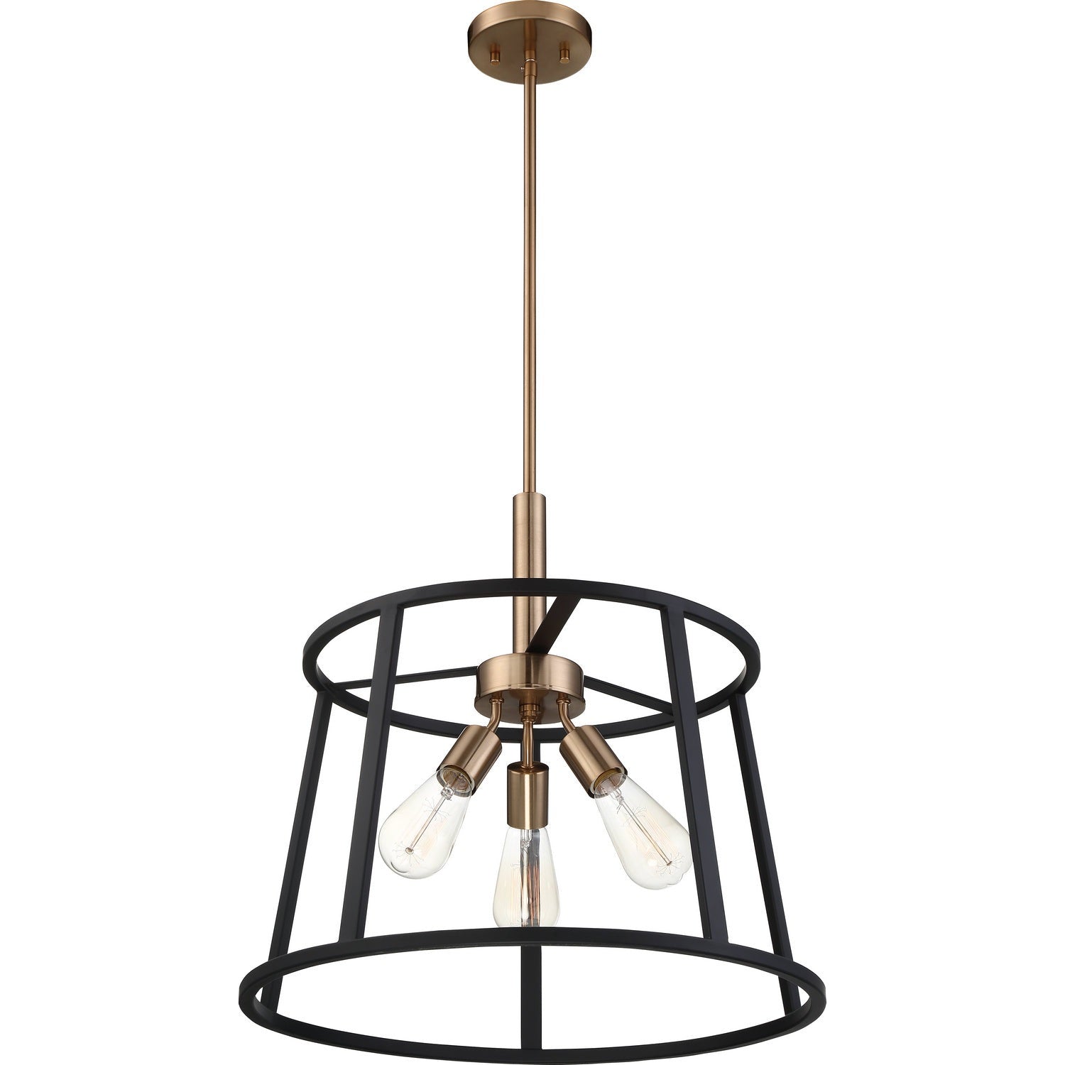 Nuvo Lighting - 60-6642 - Three Light Pendant - Chassis - Copper Brushed Brass / Matte Black