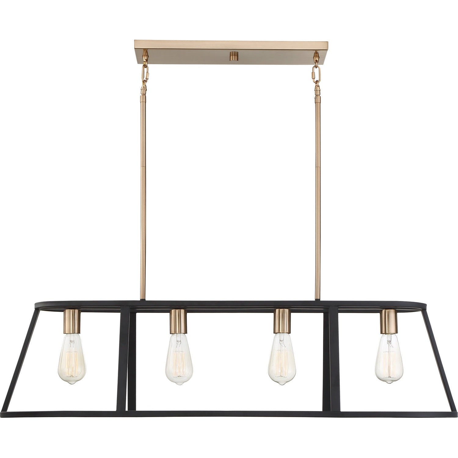 Nuvo Lighting - 60-6644 - Four Light Island Pendant - Chassis - Copper Brushed Brass / Matte Black