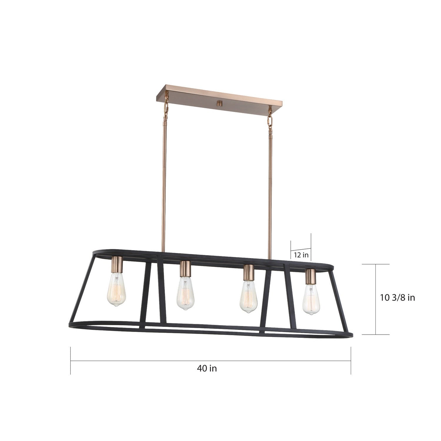 Nuvo Lighting - 60-6644 - Four Light Island Pendant - Chassis - Copper Brushed Brass / Matte Black