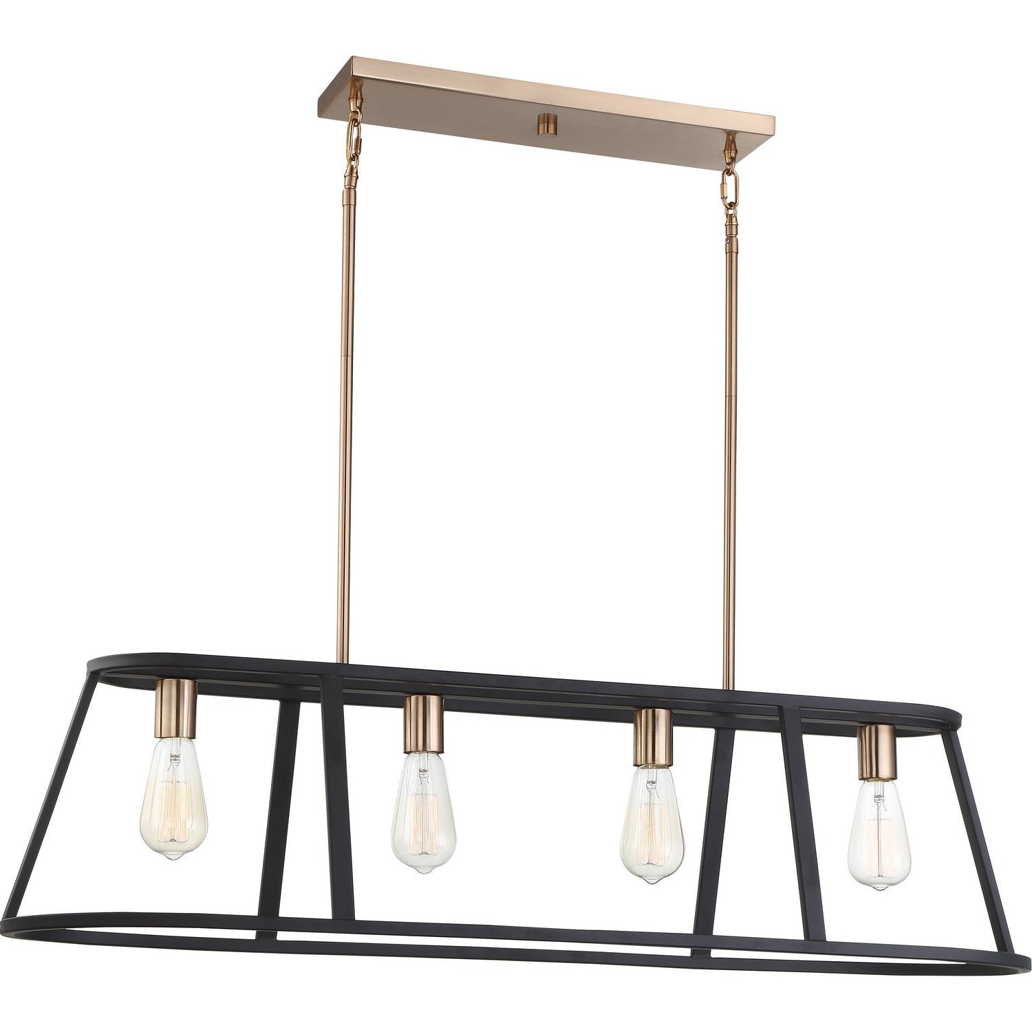Nuvo Lighting - 60-6644 - Four Light Island Pendant - Chassis - Copper Brushed Brass / Matte Black