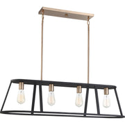 Nuvo Lighting - 60-6644 - Four Light Island Pendant - Chassis - Copper Brushed Brass / Matte Black