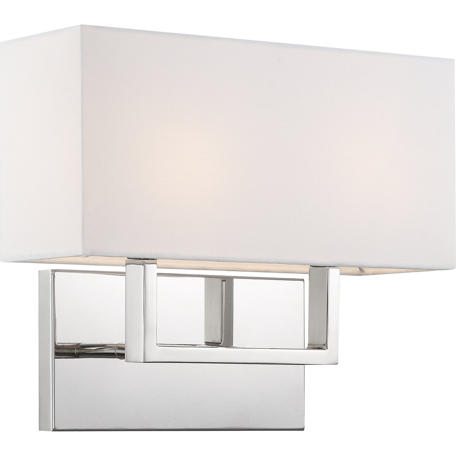 Nuvo Lighting - 60-6718 - Two Light Vanity - Tribeca - Polished Nickel / White Fabric