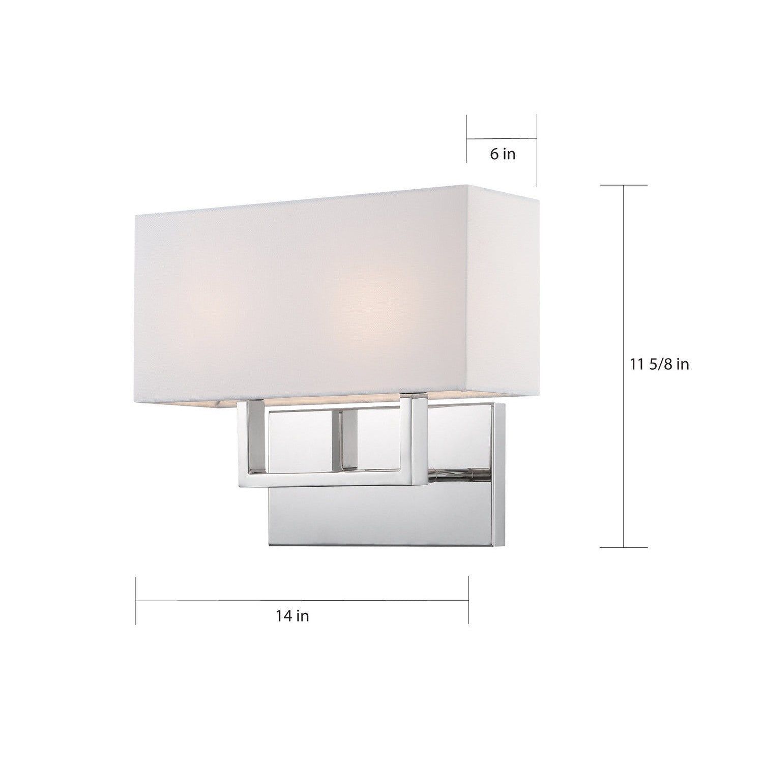 Nuvo Lighting - 60-6718 - Two Light Vanity - Tribeca - Polished Nickel / White Fabric