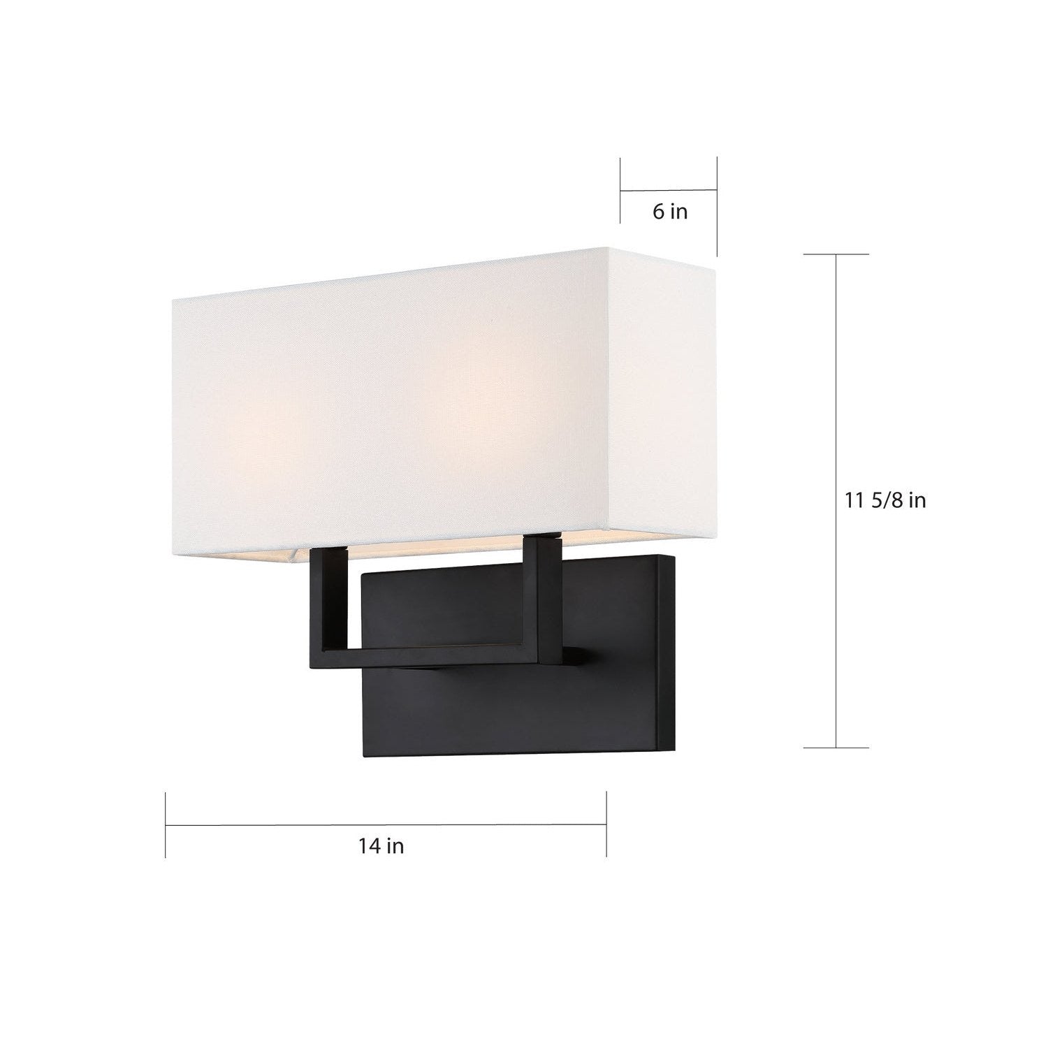 Nuvo Lighting - 60-6719 - Two Light Vanity - Tribeca - Aged Bronze / White Fabric