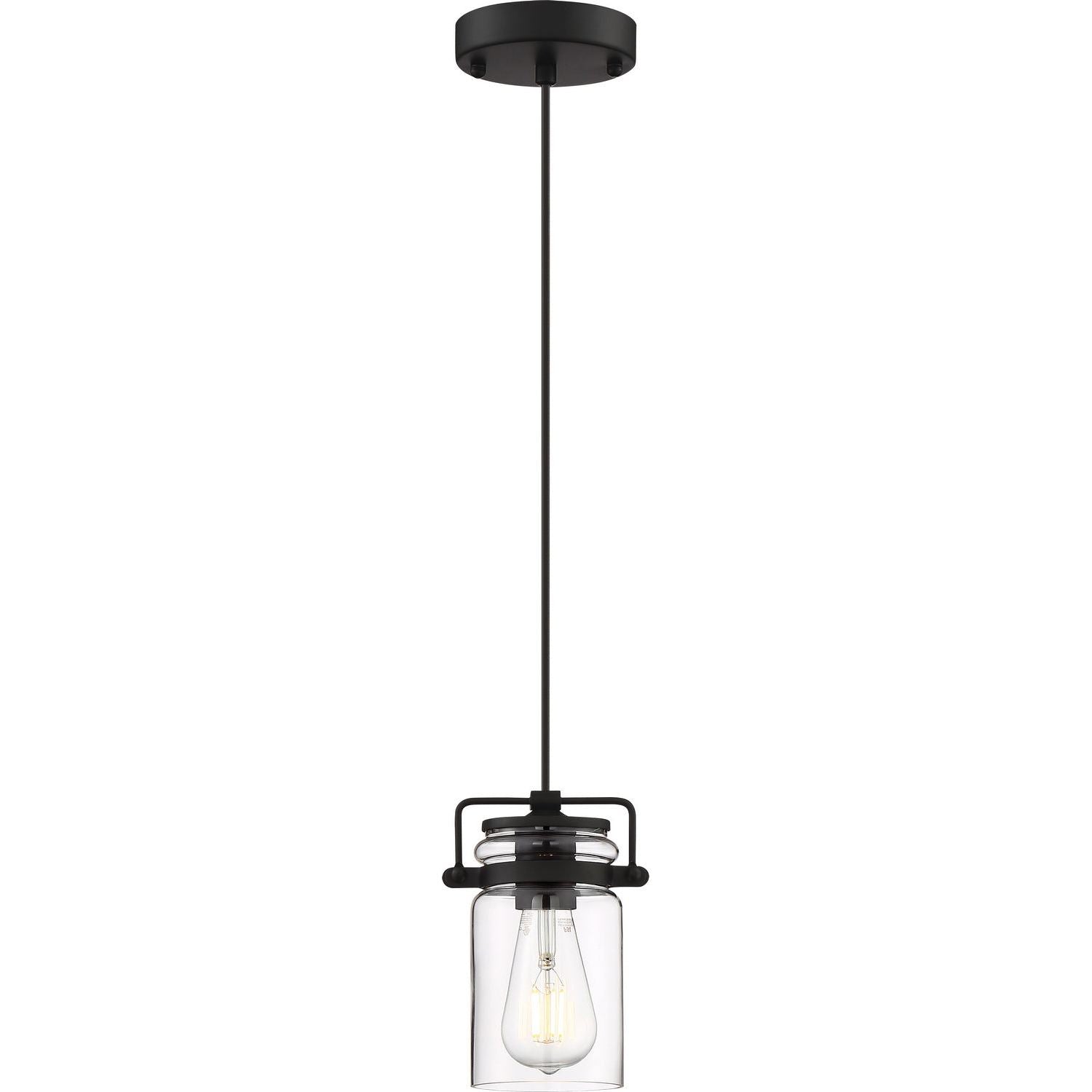 Nuvo Lighting - 60-6732 - One Light Mini Pendant - Antebellum - Matte Black / Clear Glass