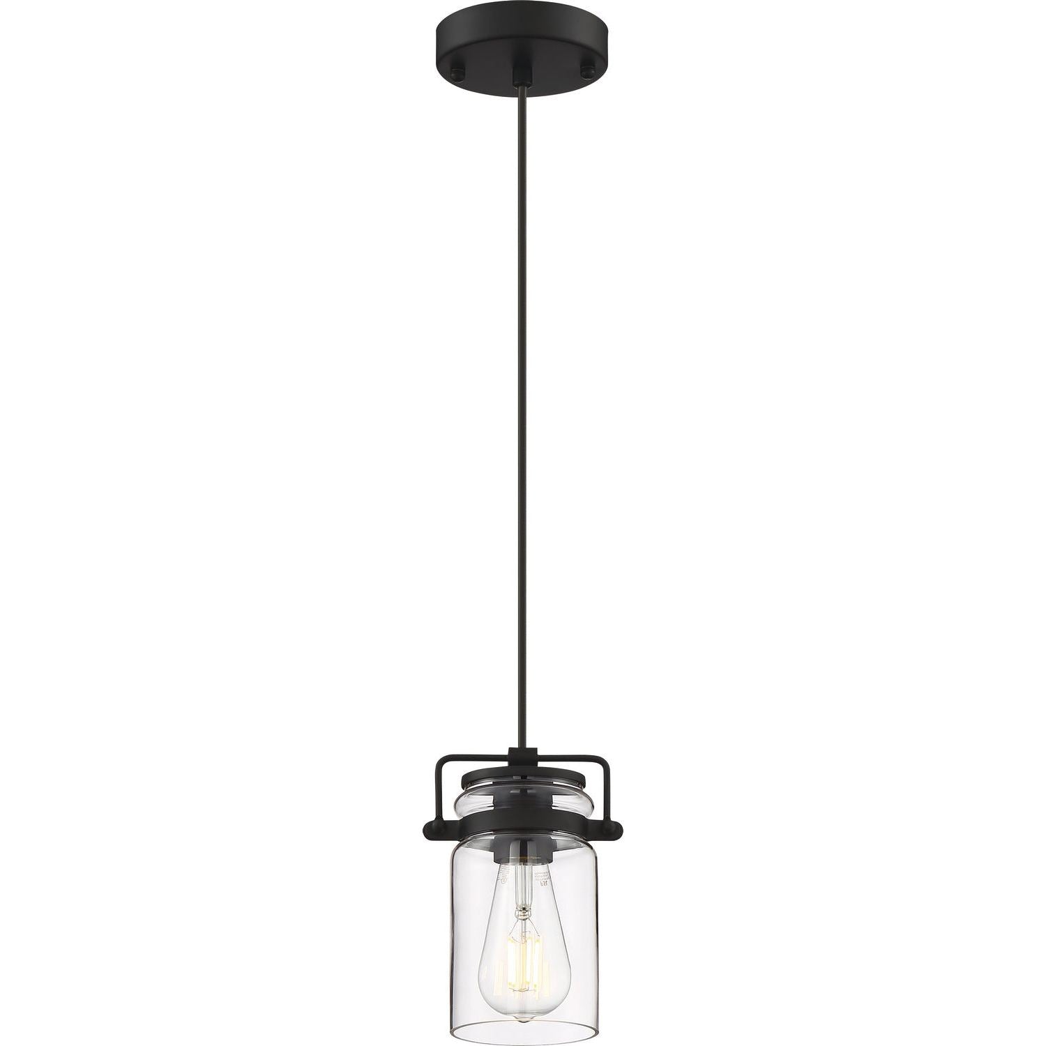 Nuvo Lighting - 60-6732 - One Light Mini Pendant - Antebellum - Matte Black / Clear Glass