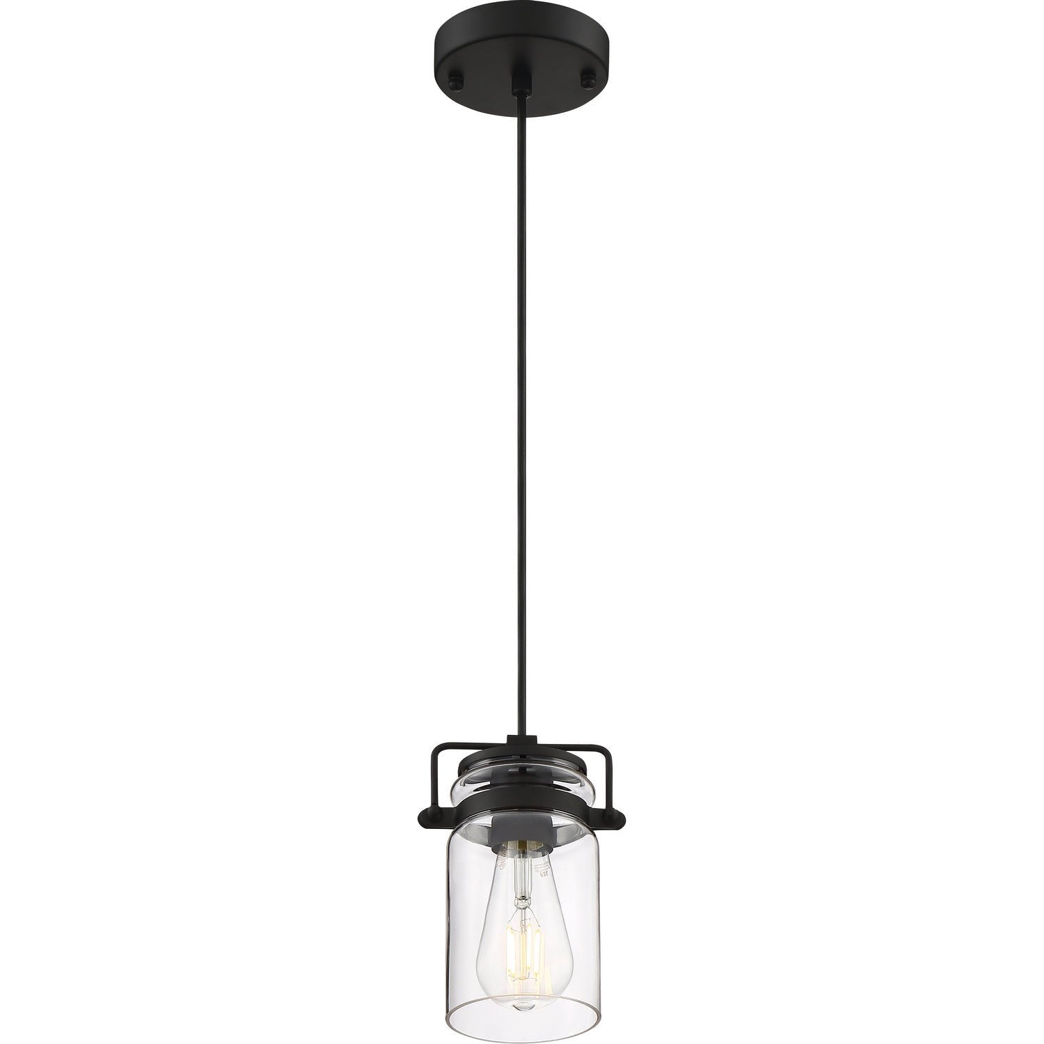Nuvo Lighting - 60-6732 - One Light Mini Pendant - Antebellum - Matte Black / Clear Glass