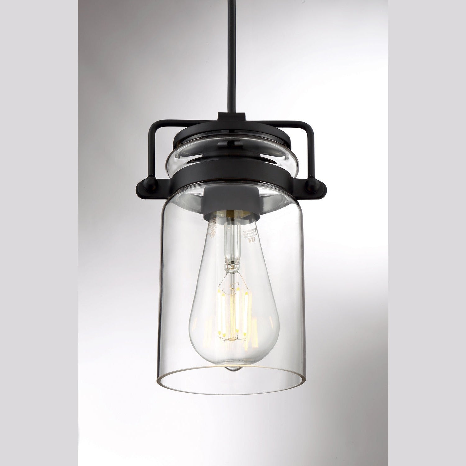 Nuvo Lighting - 60-6732 - One Light Mini Pendant - Antebellum - Matte Black / Clear Glass
